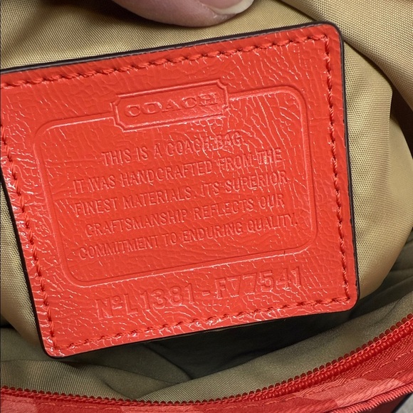 Coach Vibrant Red Zebra Crossbody Bag. 9.5 x 9 in - Picture 8 of 8